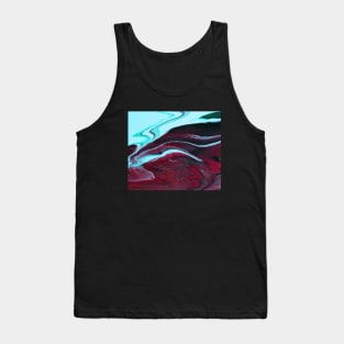 Aqua and Raspberry Abstract Art Tank Top